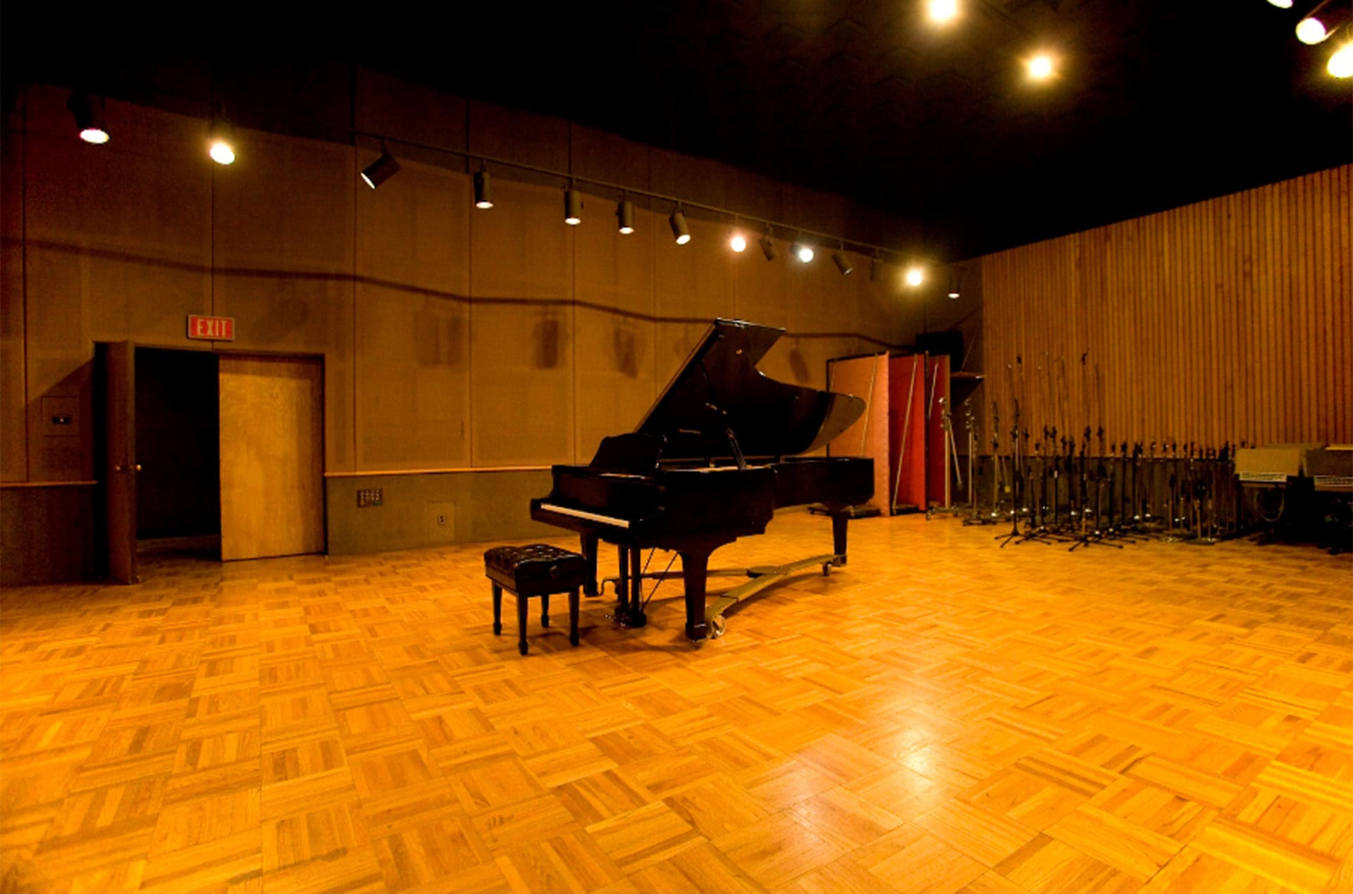 Piano in a big room